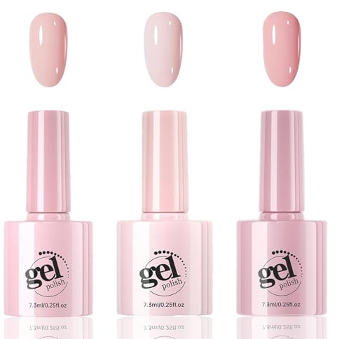 3PCS-Pink Gel Nail Polish Set - Pink Gel Polish For All Seasons- Nail Polish Set -Soak Off UV/LED For Nail Art