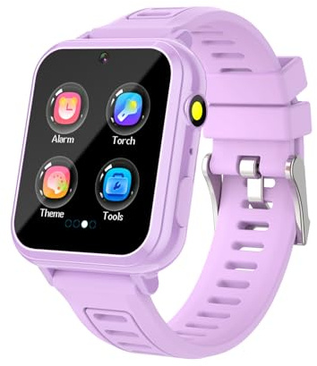 PROTKPETS Smart Watch for Kids Game Watch with 39 Educational Games HD Camera, Habit Tracking, Music, Alarm Clock, Calculator, Calendar, Flashlight, Suitable for Children's Toys Aged 3-12 (Purple)