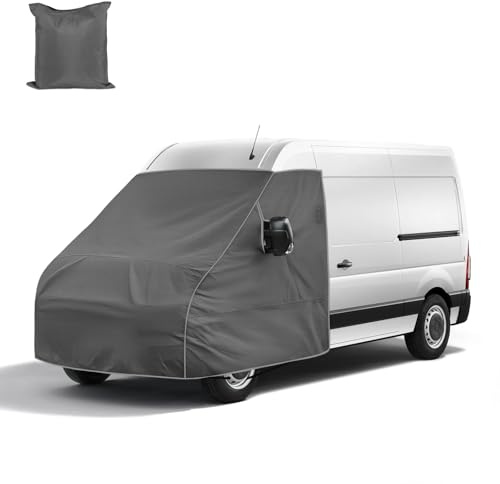 Copertura Avvolgente per Parabrezza Anteriore Compatibile con Renault Master 2010-2024 Opel Movano 2010-2021, 600D Telone di Protezione Parabrezza Contro Neve Ghiaccio Gelo Sole Impermeabile