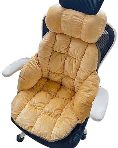 Cojín Calefactable For Asiento, Asientos Dobles Calefactables Con Respaldo Y Cojín, Almohadilla Térmica Lavable A Máquina De Calentamiento Rápido For Sillones De Camping(Ginger yellow,A)