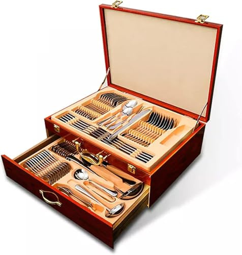72-delars Bestickset I Rostfritt Stål För 12 Personer - Premium Silverbestick Med Elegant Presentetui, Perfekt För Inflyttningsfester, Bröllop Och Examenspresenter