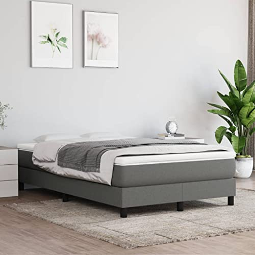Vanitopaz Resårmadrass i fickfjäderkärna mörkgrå 120 x 200 x 20 cm tyg, ventilerande överdrag, skumkärna för gäster, säng, vändmadrass sovunderlag