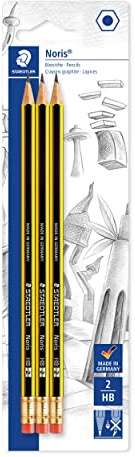 Staedtler Noris 122-2BK3DA. Lápices con goma. Blíster con 3 unidades.