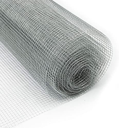 casa pura Volierendraht Drahtgitter feinmaschig 50cm hoch x 10m lang für Hochbeet 4-Eck Drahtgeflecht, Nagergitter, Vogeldraht, Volierengitter, Gitterdraht, Drahtzaun verzinkt Maschen-Weite 13x13mm