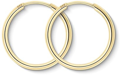 EDELIND Creolen Gold 585 Echtgold 25 mm - goldene Ohrringe Damen 1.5 mm breit Gelbgold - mit edler Geschenkbox