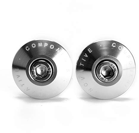 Ø22mm (7/8) Contrappesi per manubrio,Set Moto Manubrio Blocco Manopole Tappo Alluminio universali Tappi Manubrio Mtb Bici,Argento