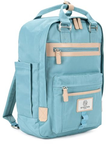 SEVENTEEN LONDON - Moderner, schlichter Unisex-Rucksack 'Wimbledon' im skandinavischen Stil - perfekt für einen Laptop bis zu 13 Zoll, türkis, L, Modern, einfach