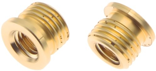 FDXGYH 2 Pcs Male 1/8 IP (3/8) to Femle 1/4-27 Lamp Finial Cap Tapped of Top Adapter Copper Lamp Holder Finial Full Thread Adapter