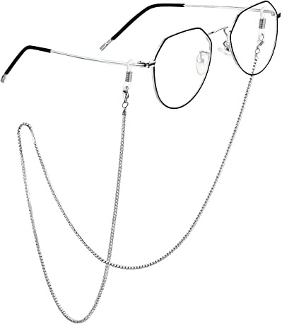 FOCALOOK Catena per occhiali in acciaio inox/placcato oro, catena occhiali da donna/uomo, catenina acciaio per occhiali da sole Taglia unica