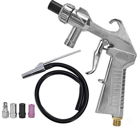 Sabbiatrice Pneumatica Portatile, Pistola Sabbiatrice Sabbiatrice Sabbiatrice Aria Kit Sabbiatura Pistola a Spruzzo Pistola a Spruzzo Sabbiatrice con Tubo Ugello per la Rimozione della Ruggine