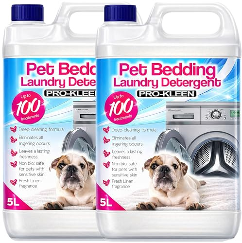 Pro-Kleen Pet Bedding Laundry Washing Detergent - Fresh Linen - Non-bio, Safe for Dogs with Sensitive Skin, Leaves a Lasting Freshness & Eliminates All Odours (2 X 5L)