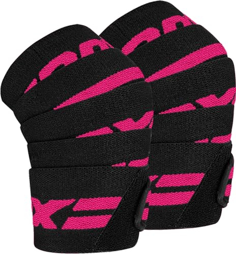 RDX Ginocchio Fascia Powerlifting Ginocchia Supporto, Approvato da IPL USPA, 200CM Lungo Pesistica Fasce Elastica Bendaggio, Knee Wraps Palestra Allenamento Squat Bodybuilding Ginnastica, Uomo Donna
