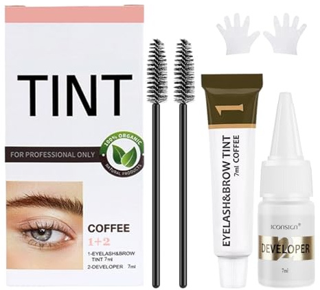 Lash Color Kit - Professional Eyelash and Brow Color Set with Natural Effect, Lasts 6 Weeks, Safe & Easy to Use for Salon Home (7ml, Dark Brown)