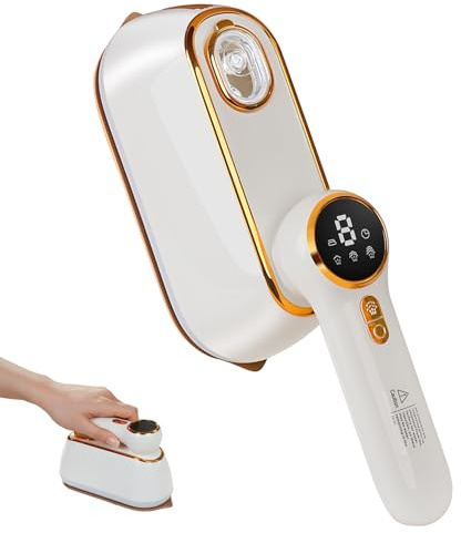 Travel Steamer & Iron for Clothes – Handheld Clothing Steamer, 10s Fast Heating, 4 Modes, LCD Display, 180° Swivel Handle, Garment Steam Wrinkle Remover 2-in-1 for Home and Business