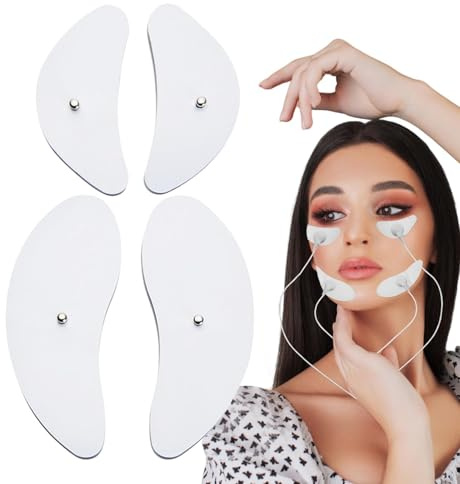 Masseur Facial Raffermissant - Appareil de Massage EMS, Patchs Réutilisables | Masseur Électrique à Microcourant, 8 Modes de Massage, 19 Niveaux d’Intensité pour le Visage et le Corps, Effet Lifting e