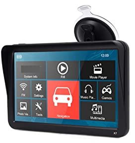 Navegador GPS para Coche, 9 «x7 Coche Camión Navegación GPS 256mb+8gb Pantalla Táctil para Coche, camión, Autocaravana(X7 Bluetooth)