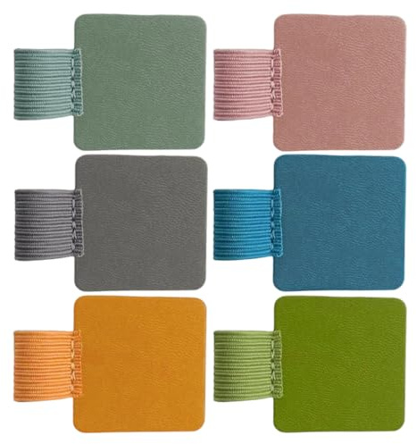 OUDQFCJ 6 PCS Porte-Stylo Élastique en Cuir PU Autocollant pour Carnet, Agenda, Tablette, Leuchtturm (6 Couleurs)