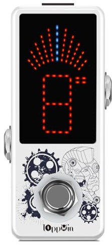 IOppWin LT-910 kromatisk stämare med LED-skärm och exakt strobokläge (0,1 % noggrannhet) – metallskal, äkta bypass, kompakt design för gitarr/bas/fiol