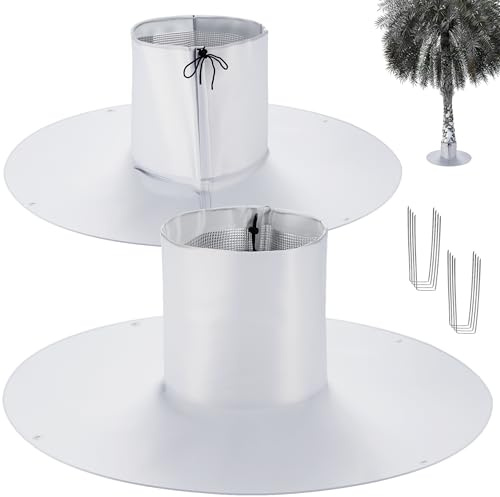 DOUBFIVSY 2 Pièces Protège-Racines pour Palmiers en Toile Oxford - Housse Hivernale 3 Couches Anti-Gel avec 8 Piquets, Housse Hivernale pour Plantes, Réutilisable pour Oliviers et Arbustes, 100CM