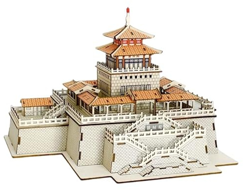 ZHANGgu Chinese 3D Wooden Puzzles for Adults - Liberation Pavilion Model Kit, Chinese Architecture Model Kits,Architectural Model Building Blocks,DIY Brain Teaser Projects (222 Pieces)