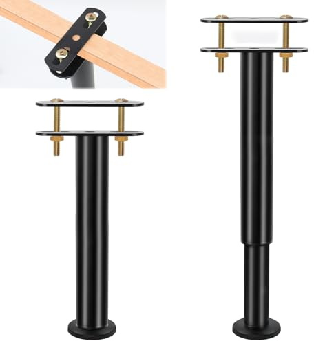 BEASAFY 2 piezas de patas de cama ajustables, patas de cama de metal de 25-45CM, piezas de repuesto para patas de cama, patas de soporte para estructura de cama, patas centrales para marco de cama