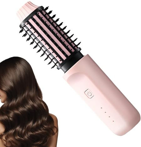 Curling Brush - Four Temperature Heat Brush, Anti Scald Cordless Curling Iron Brushes | Hair Straightener Comb for Salon Hairdressing Home Dorm Hotel Bathroom Hairdresser Women Men Mother