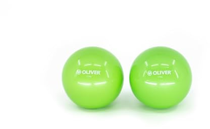 Oliver Juego de 2 pelotas de peso (verde, 2 x 500 g) – pelotas de tonificación para pilates, yoga y rehabilitación – pesas de mano antideslizantes