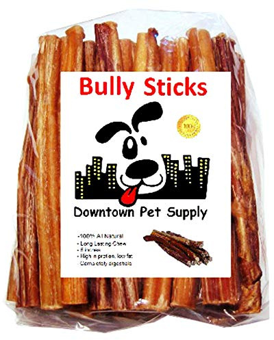 Downtown Pet Supply Bully Sticks for Dogs - Natural 6 Inch Beef Chews, Odor-Free & Rawhide-Free, Long Lasting Dog Treats for Aggressive Chewers - Healthy, Safe & Delicious Chews Dogs Love (10 Pack)