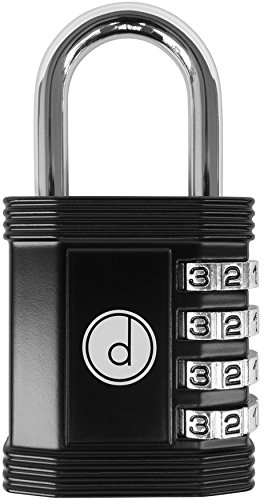 Cadenas Serrure à combinaison à 4 chiffres pour casiers dans les salles de sport, écoles et lieux de travail, clôtures, espaces de rangement Matériau résistant aux intempéries (Noir, 1, unité)