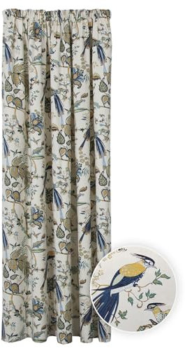 The Mill Shop Kensington Lined Door Curtain (1 Panel). Size: 65 x 84 (168 x 213cm). Washable Front Door Pencil Pleat Curtain with 3 Tape Top