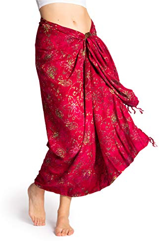 PANASIAM Sarong B504 red flower, L