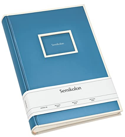 Semikolon 364069 300 Pockets Album - 22,5 x 32,8 cm - 100 Seiten cremefarben, für 300x 10x15 Fotos - azzurro hell-blau