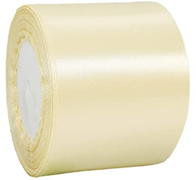 75mm Wide Ivory Ribbon Thick Off White Cream Wedding Car Ribbon 22m, 3 inch Thick Ivory Satin Ribbon for Gift Wrapping Wedding Car Xmas Birthday Cake Bow Florist Bouquet Crafts Decorations