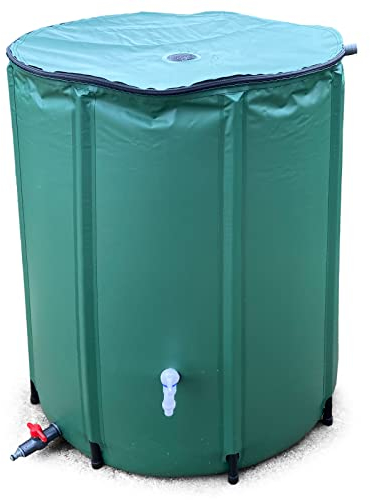 RAMROXX 160L Regenwassertonne Regentonne Wassertank faltbar mit Ablasshahn 88x50cm