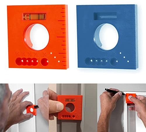 Atiger 2PCS Marks Offset Ruler with Level - 5 in 1 Multifunction Ruler for Parallel Lines for Screws or Cutting Marking Offset Marking Tool Easily Scribe Trim for The Perfect fit