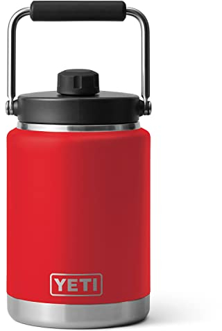 Yeti Rambler Half Gallon Jug, Vacuum Insulated, Stainless Steel with MagCap, Rescue Red