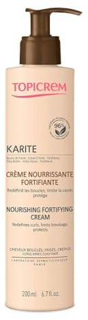 Topicrem - KARITÉ, Crème Nourrissante Fortifiante au Beurre de Karité - Nourrit et Protège, Limite la Casse - Cheveux Bouclés, Frisés, Crépus - Texture Onctueuse - Fabrication Française - 200 ml