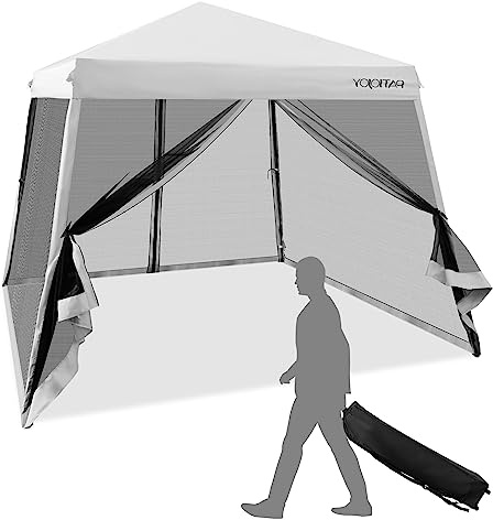 RELAX4LIFE Gazebo da Giardino Pieghevole 3x3M, Impermeabile e Resistente, Altezza Regolabile, per Fiera, Mercato, Campeggio (3x3x2,46M, Bianco)