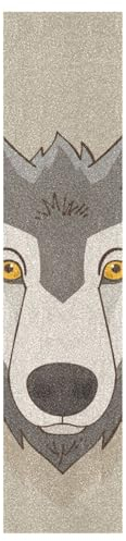 KAAVIYO Wildtier Wolf Muster Skateboard Griptape Rutschfest Selbstklebend Longboard Griptapes Aufkleber Griffband(9x33in,44x10in 1pcs)