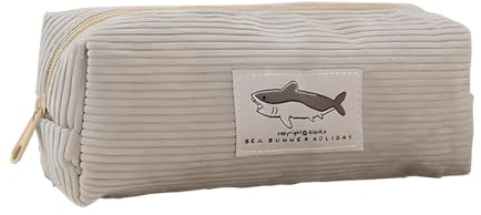 Tomedeks 1 Stück Mäppchen Federmäppchen Mädchen, Federmappe Teenager, Stiftetasche Stiftemappe Cord-Stoff Federtasche Pencil Case Schulmäppchen, Aesthetic Mäppchen(hellgrau)