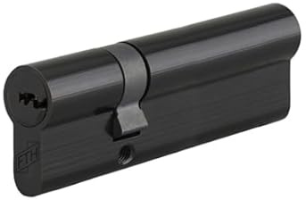 FTH – Cilindro de cerradura doble entrada 6G – 30 x 65 mm – Latón negro mate – Seguridad reforzada – 6 pasadores – 3 llaves reversibles – Fabricación francesa