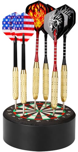 Mini dock per freccette in sisal, 10 cm, supporto per freccette, supporto per freccette, supporto ufficiale Mini replica Dart Dock Station – Store Your Darts Anywhere (2, 10 cm)