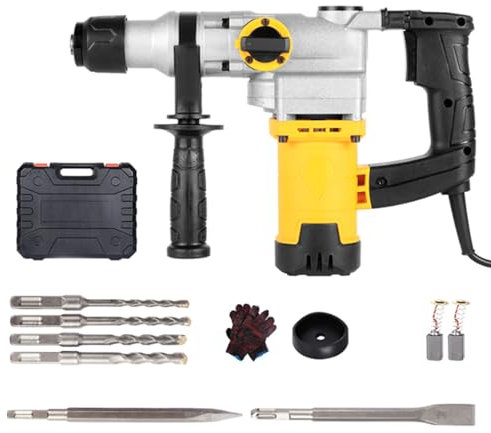 HQYMXYGEUR 1200W 220V Household Heavy Duty Concrete Demolition Hammer,Electric Hammer/Pick Switching for Wall Drilling And Ground Breaking