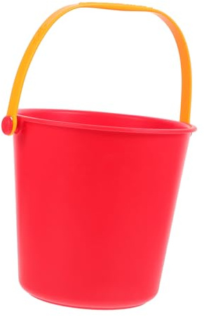 HOODANCOS Seau de Plage Rouge avec Poignée Extérieur pour Garçon Fille pour Activités de Sable et Eau Stimule la Reconnaissance des Couleurs et Pratique pour Jeux Famille
