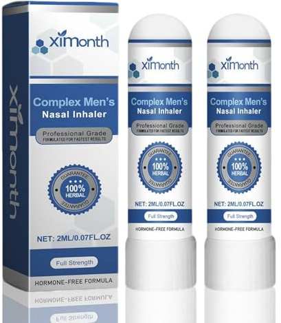 Paquete de 2 palos nasales, inhalador nasal complejo para hombres, palo nasal portátil, inhalador nasal para hombres, tubos de inhalador de aceites para viajes y para aumentar la concentración y