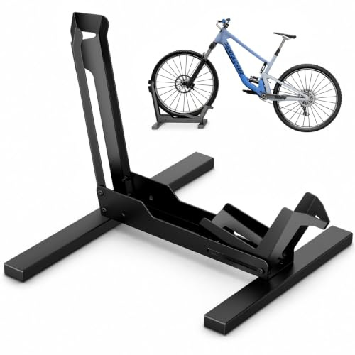 Support de sol professionnel pour vélo – Base robuste pour vélos électriques et VTT jusqu'à 30 kg – Acier stable – Compatible avec roues de 24 à 29 pouces et pneus de 3,6 pouces