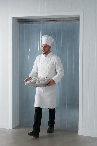 Strip Curtains Direct SCD Kit Tenda A Strisce PVC Super Polar 1m x 2m Per Celle Frigorifere E Congelatori Industriali - Strisce Trasparenti 200mm x 2mm Per Freezer, Magazzini E Macellerie