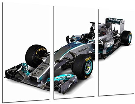 Cuadro Moderno Fotografico Coche Formula 1, Mercedes F1, Hamilton, Rosberg, 97 x 62 cm, Ref. 26509