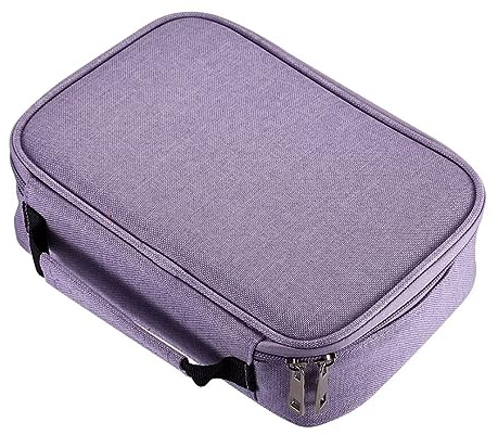 AMGOMH Pencil Case, 72 Slots Multi-Functional Large Capacity Pens Case Pencil Pouch Wrap Coloring Pencil Holder Organizer Stationary Bag with Interior Zippered Pocket for Small Accessories (Purple)