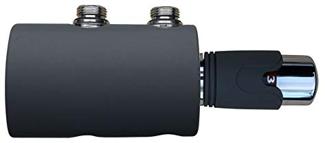 Anthrazit Thermostat Multiblock Hahnblock für Badheizkörper mit zweirohr System Heizkörper Mittelanschluß-Set 50mm